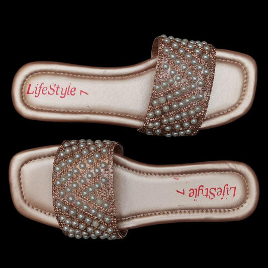 Lifestyle Pearl Embellished Slippers