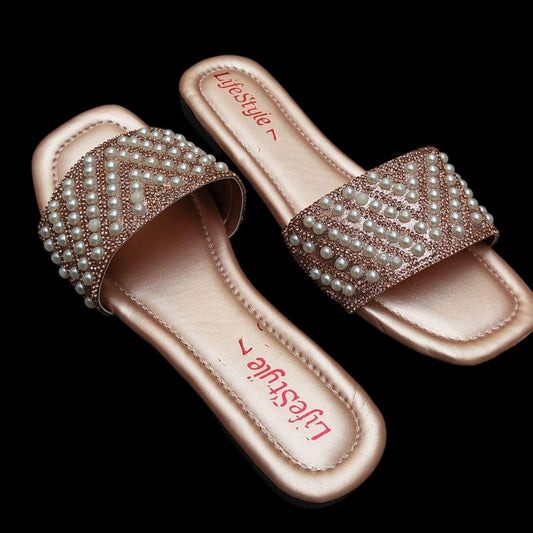 Lifestyle Pearl Embellished Slippers